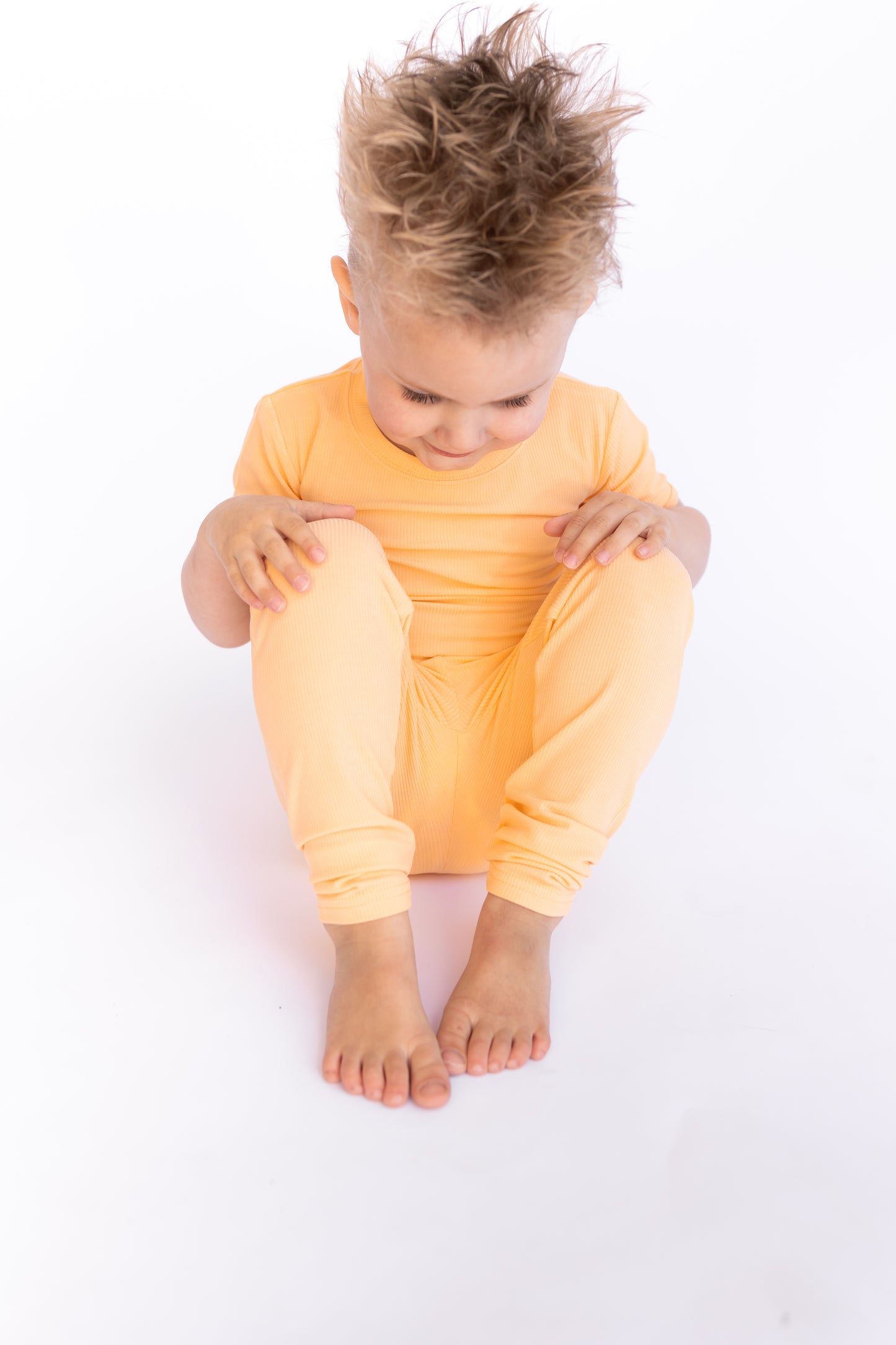 Ribbed Bamboo Peach Pajamas
