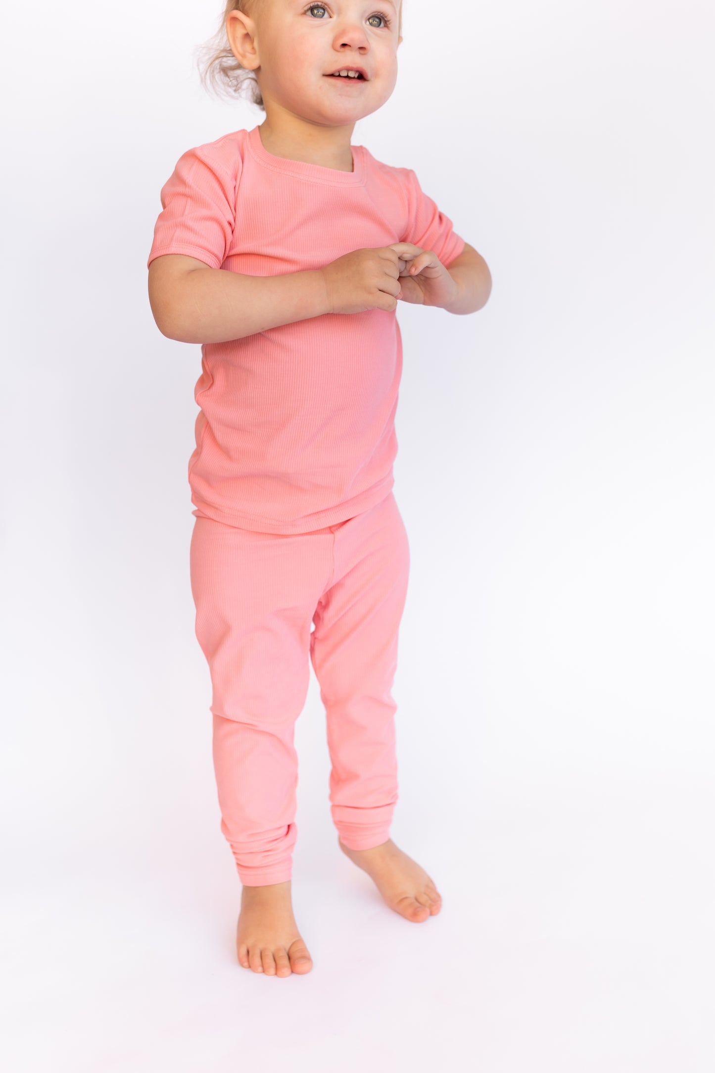 Ribbed Bamboo Coral Pajamas