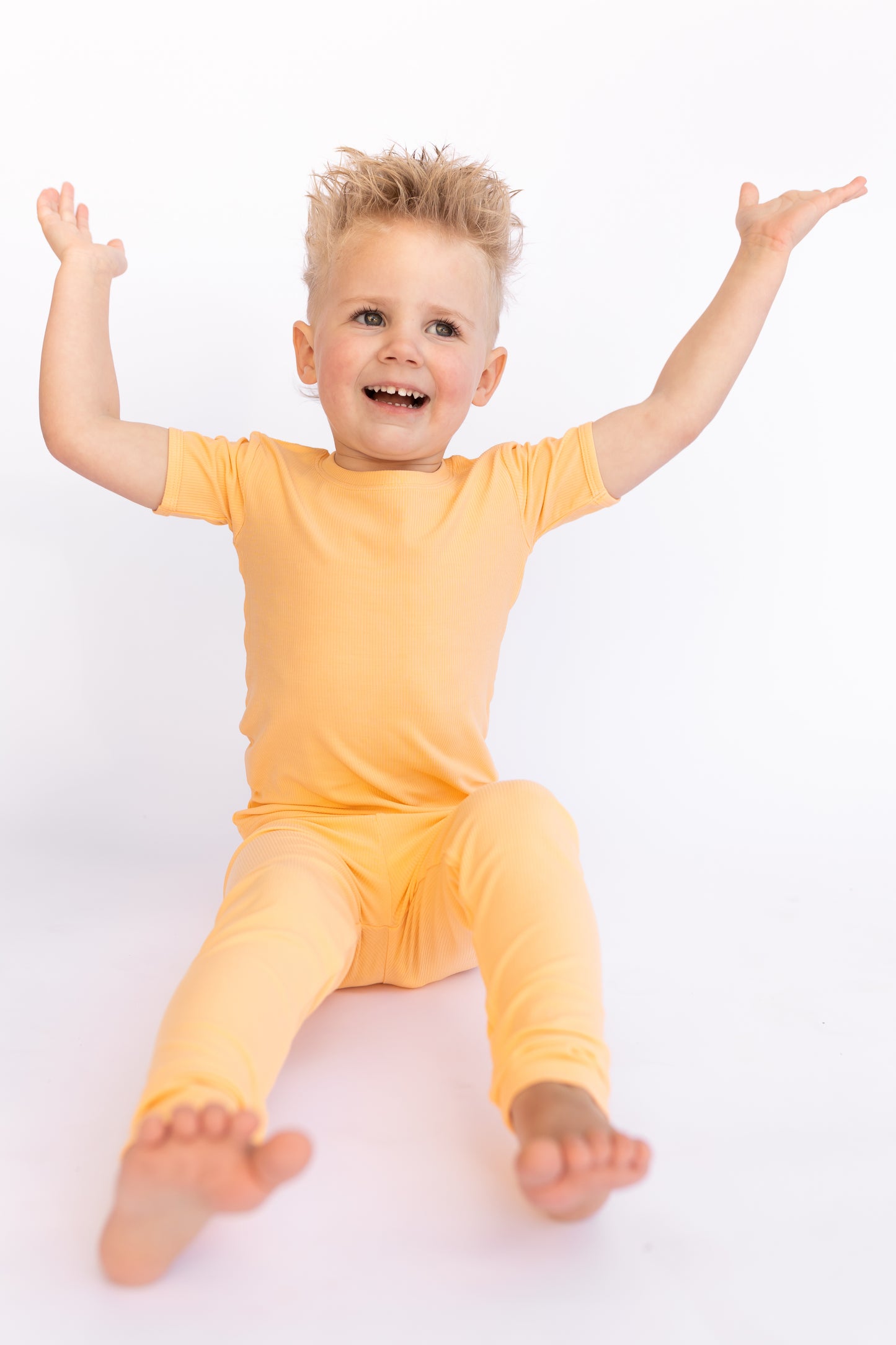 Ribbed Bamboo Peach Pajamas
