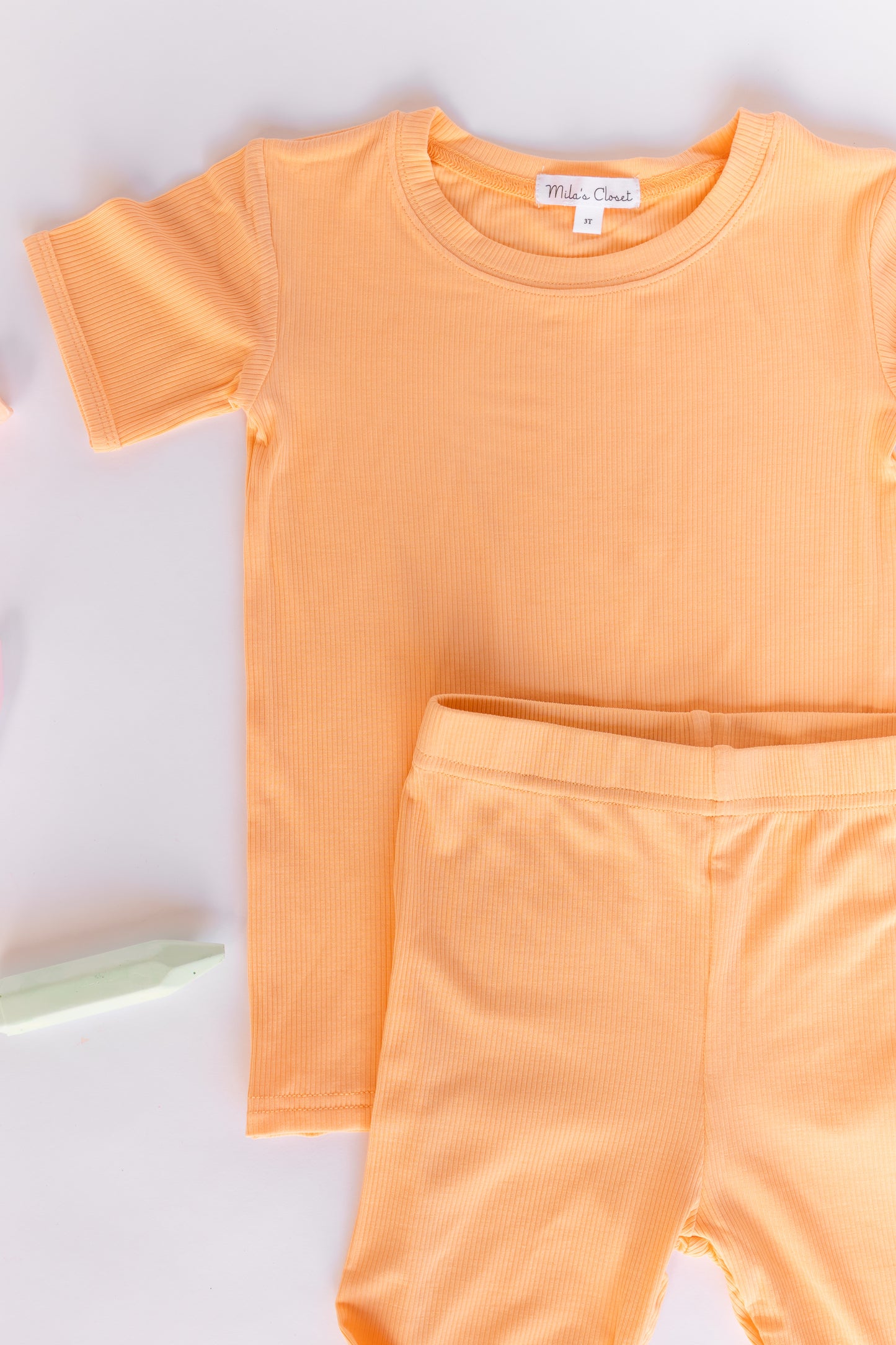 Ribbed Bamboo Peach Pajamas