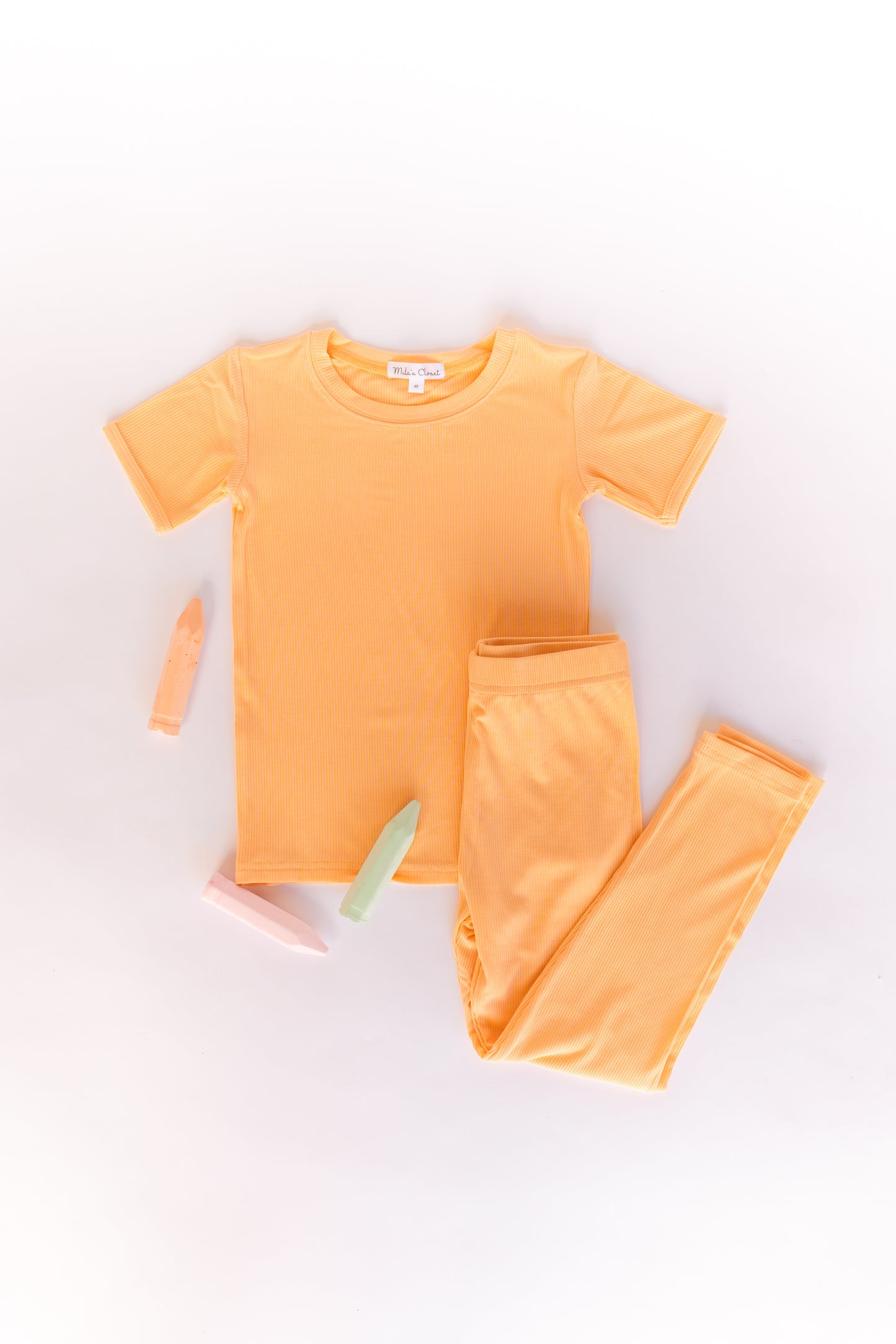 Ribbed Bamboo Peach Pajamas