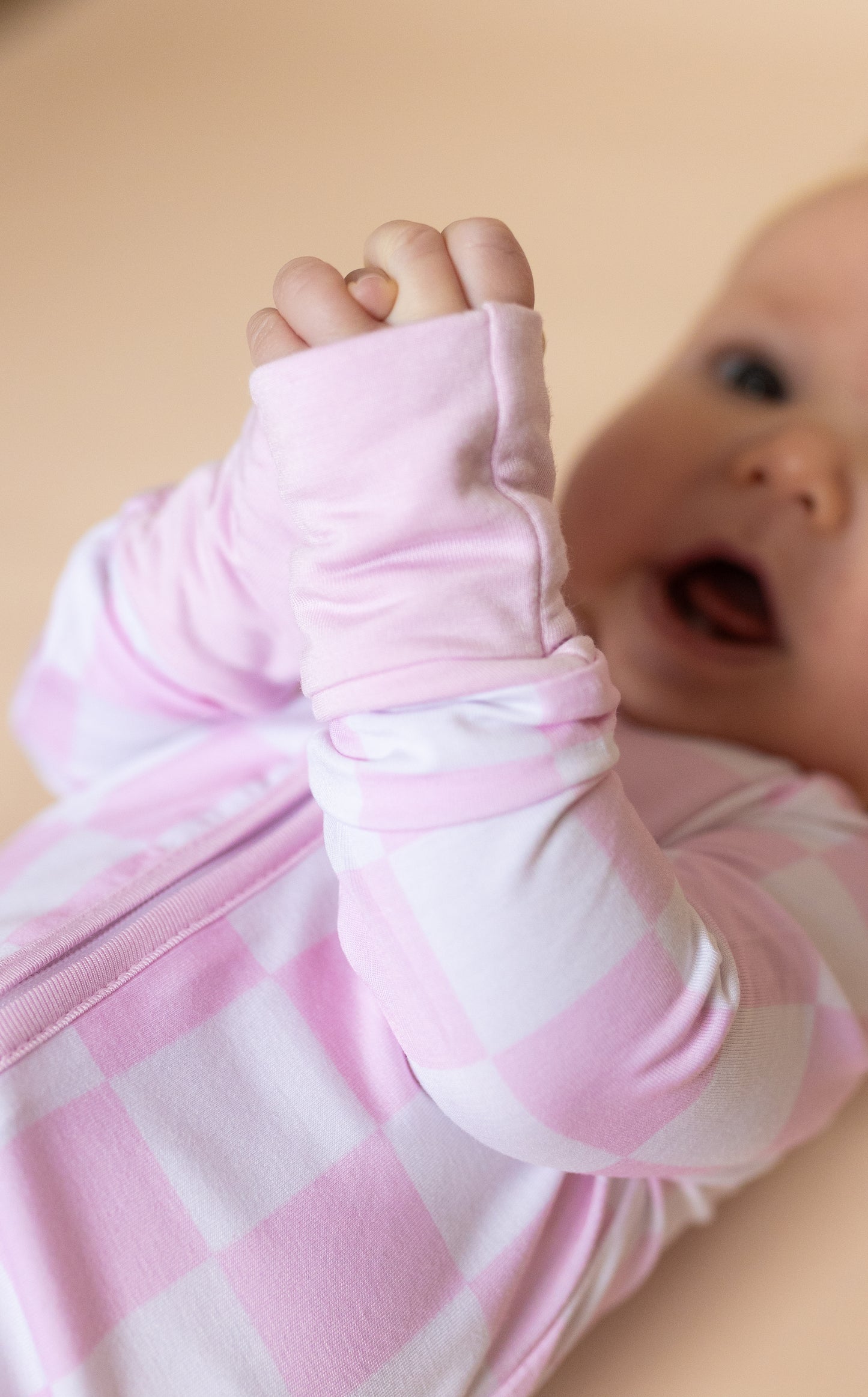 Pink Checkered Romper Pajamas