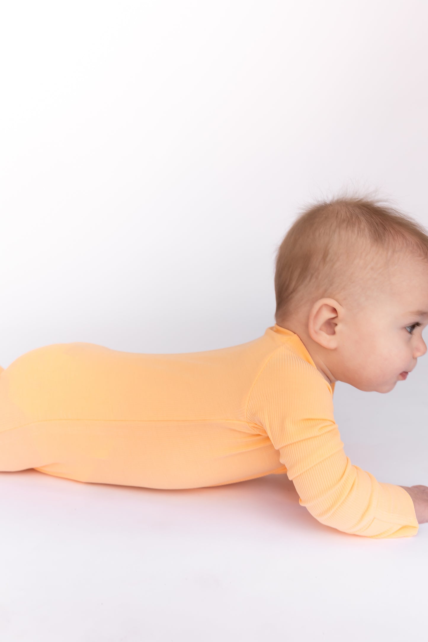 Ribbed Bamboo Peach Romper Pajamas