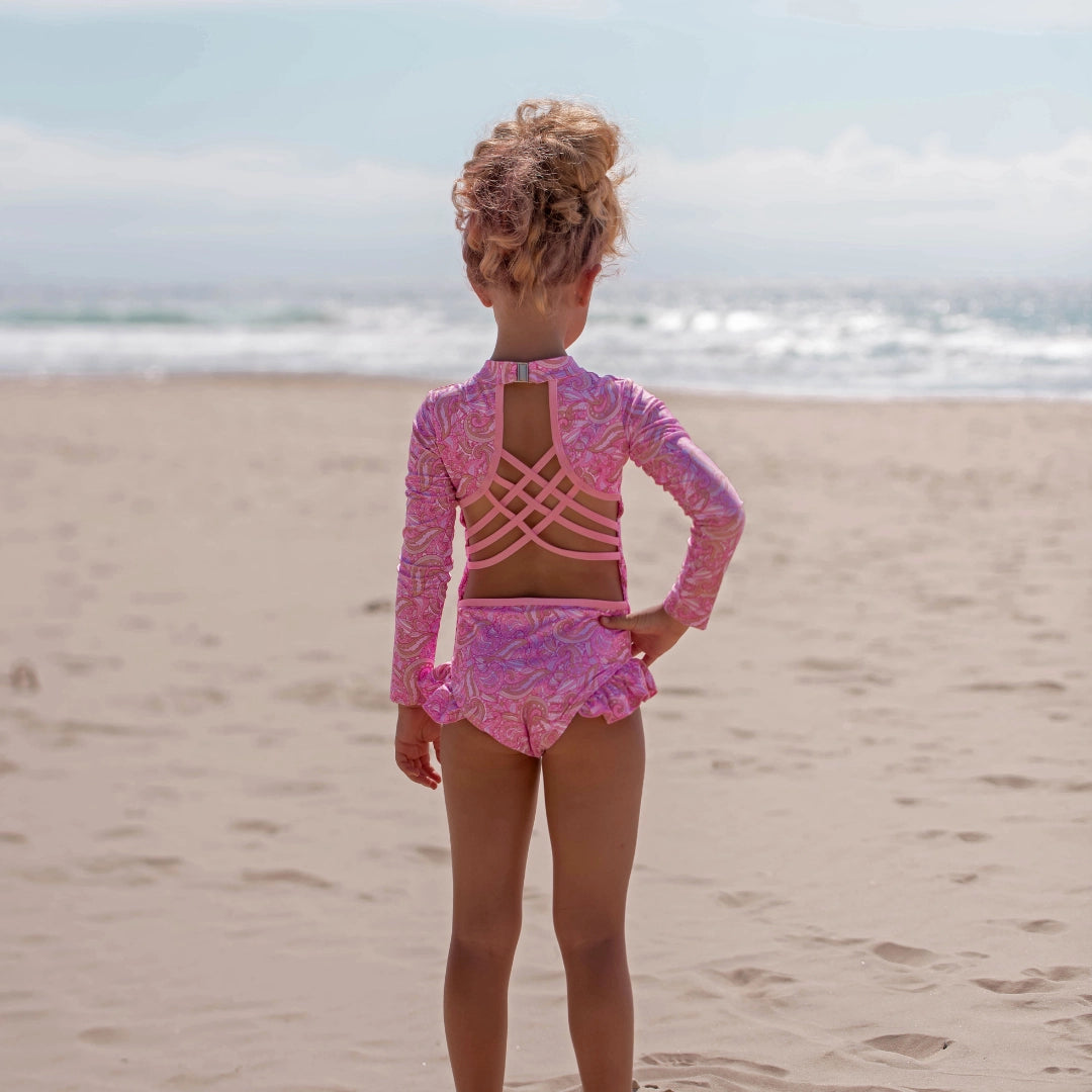 Virinnia Open Back Girls Swimsuit