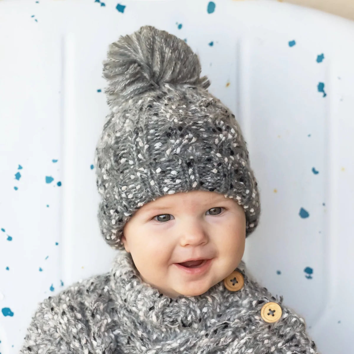 Grey Tweed Mohair Beanie