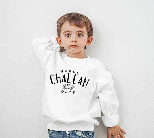 Happy Challah Days Kids Hanukkah Sweatshirt