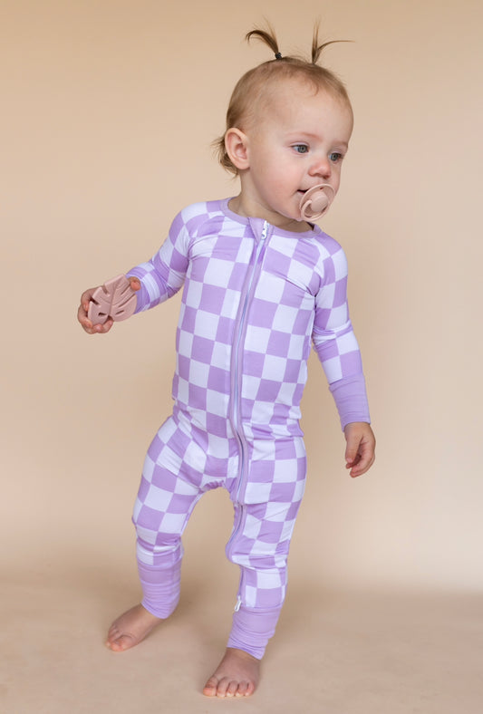 Checkered Romper Pajamas